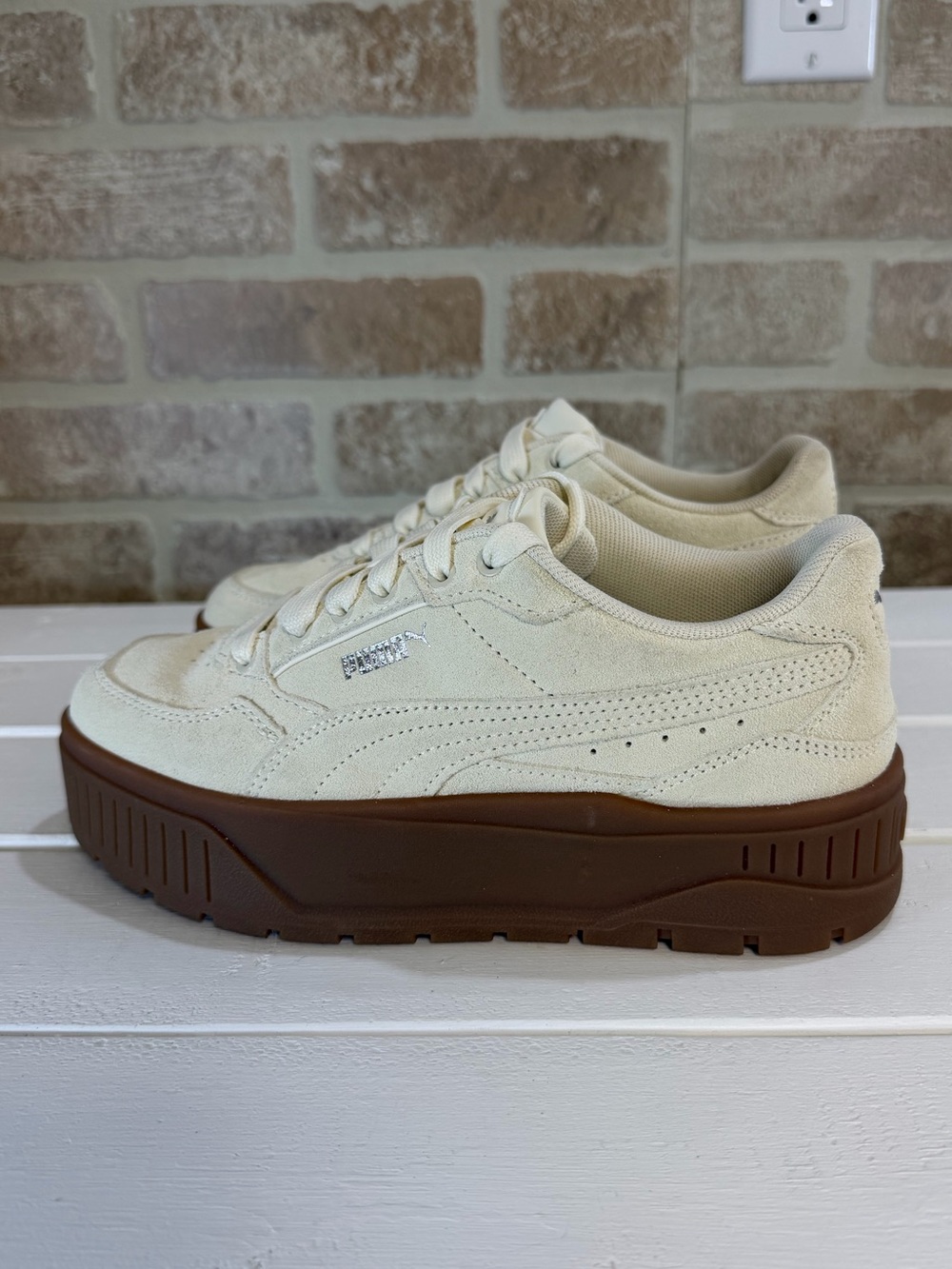 PUMA Karmen II Idol Suede Platform Sneakers Frosted Ivory Women’s 6 - Picture 4 of 10